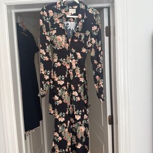 Sezane Tea Dress Large Bouquet Print - Size 6